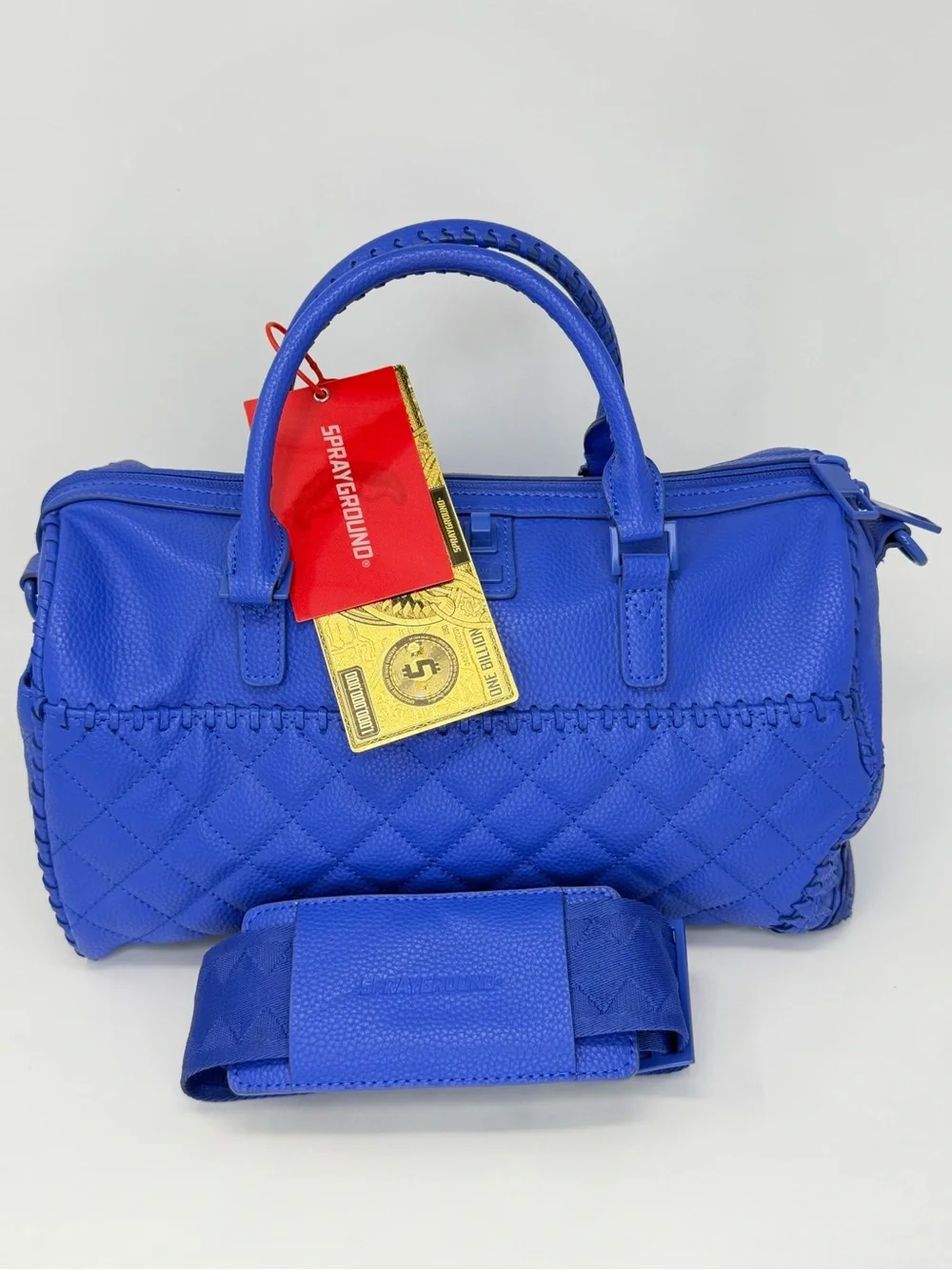 Sprayground Limited Edition Blue Quilted Mini Duffle Bag Crossbody NWT